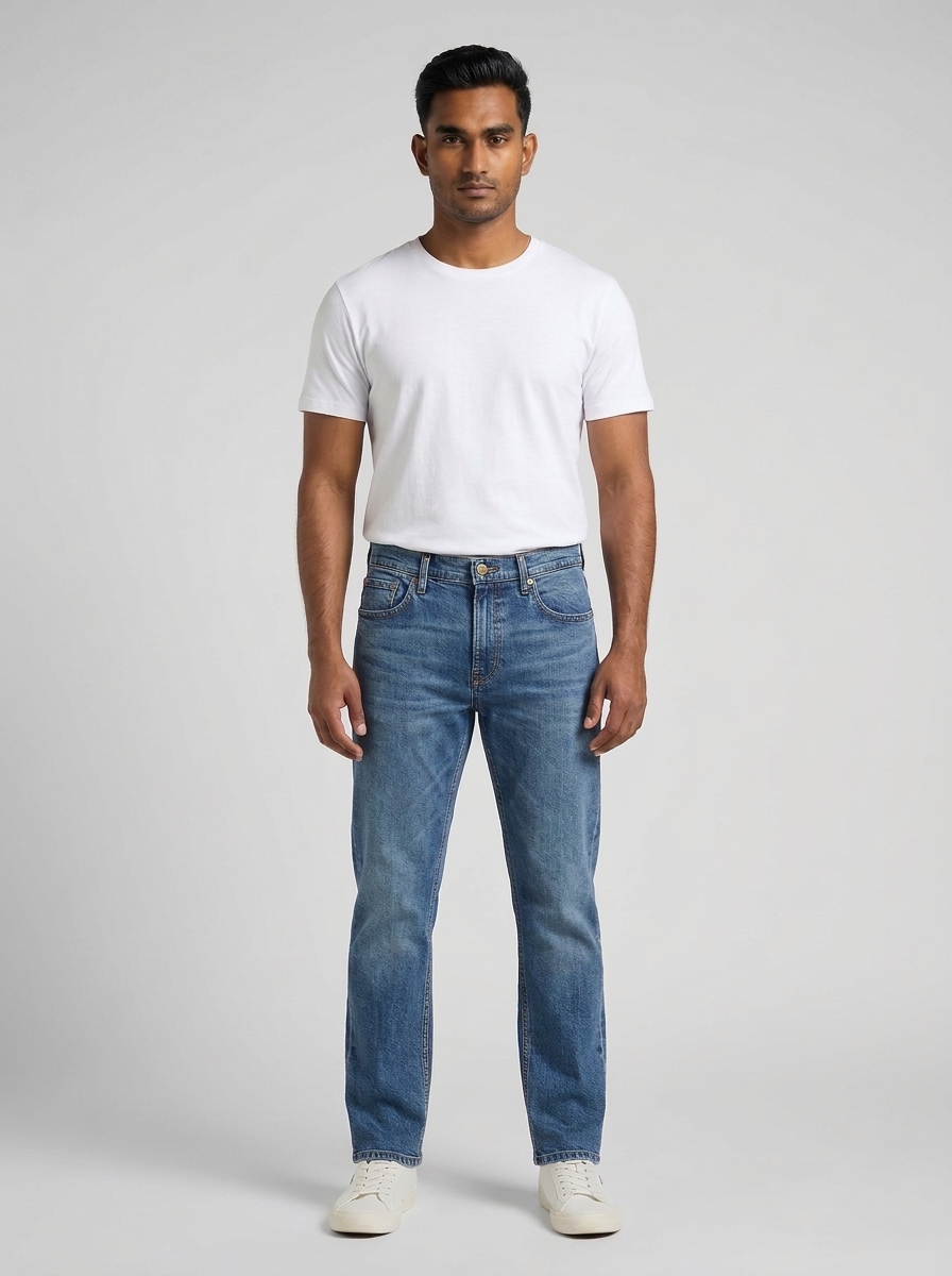 bottom jeans stonewash front bottom jeans stonewash front