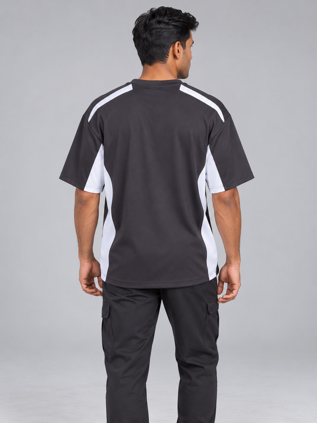 panel tee 01 back SnapCap Contrast Panel Oversized T-Shirt panel tee 01 back