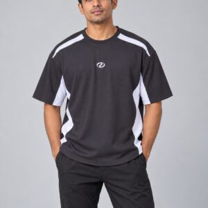 SnapCap Contrast Panel Oversized T-Shirt panel tee 01 front