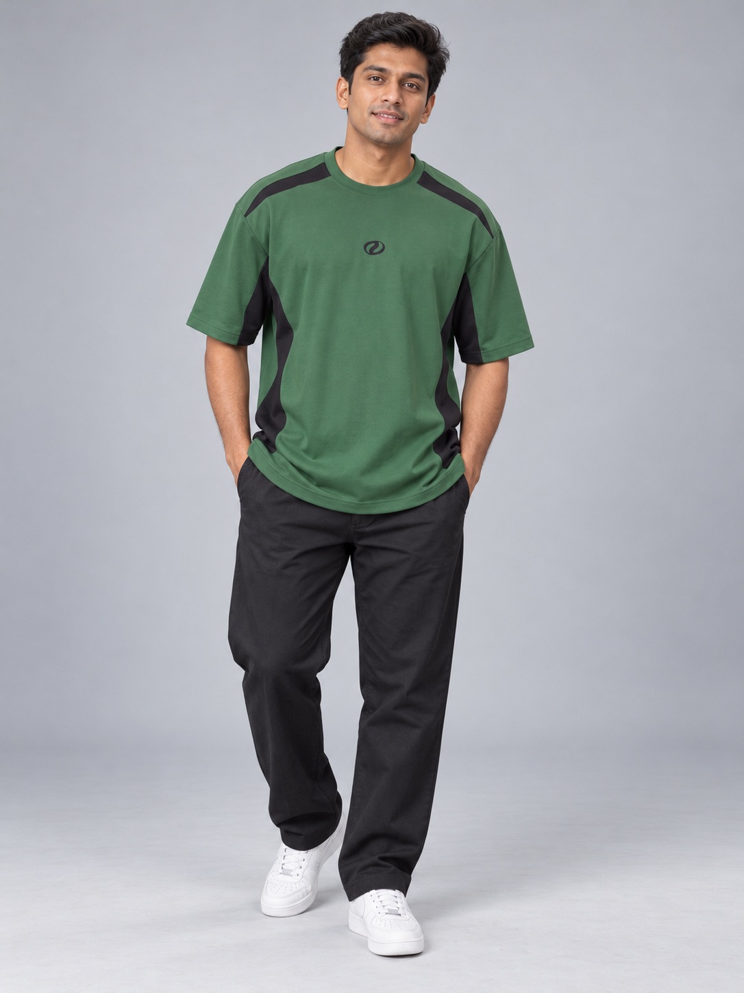 panel tee 06 front SnapCap Contrast Panel Oversized T-Shirt panel tee 06 front