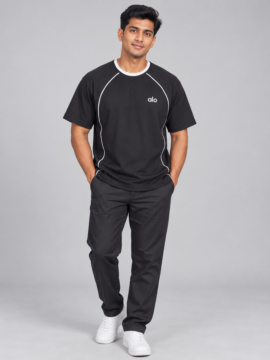 piping tee 07 front SnapCap Curved-Piping Raglan T-Shirt piping tee 07 front
