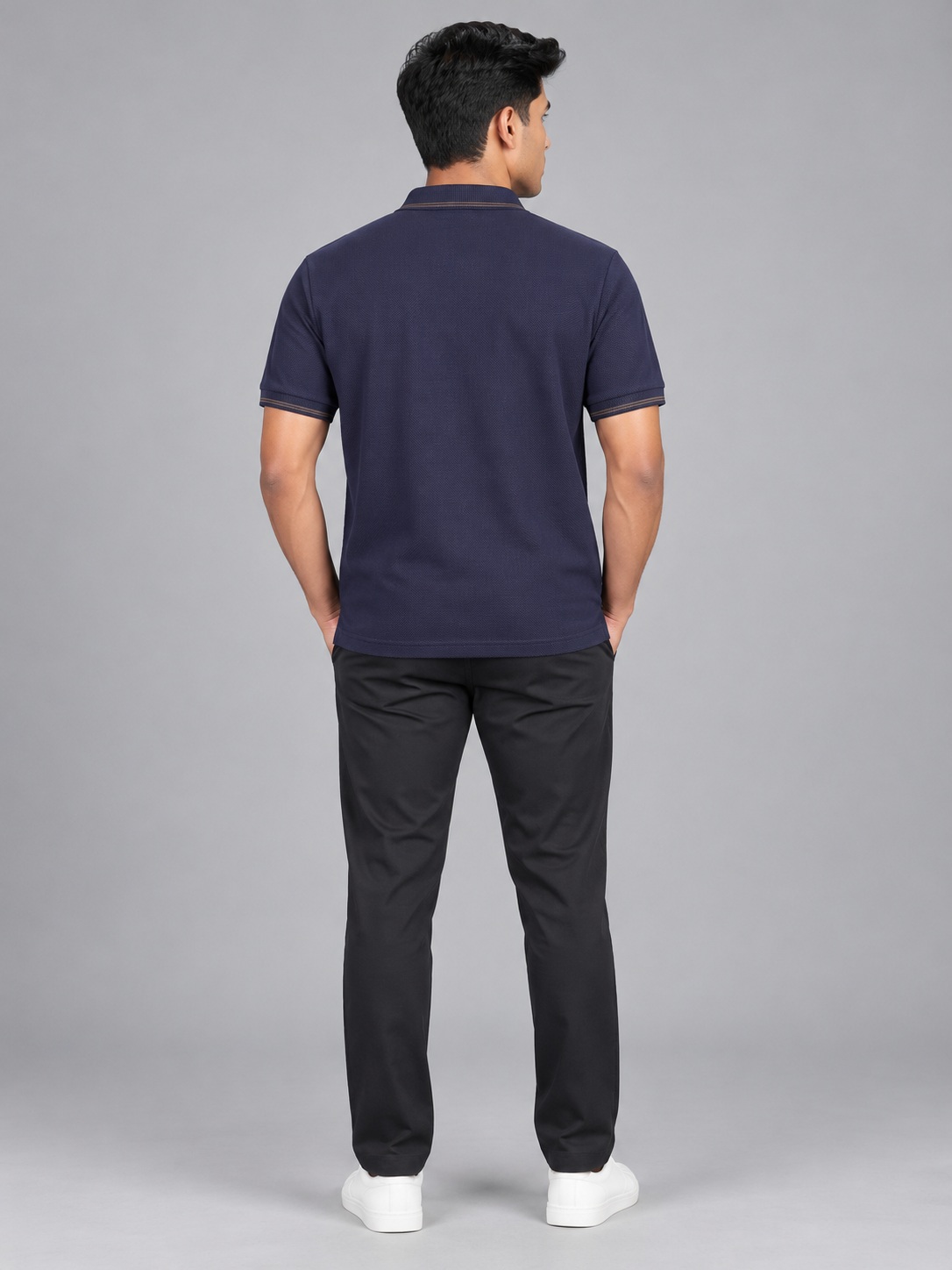 polo 01 back SnapCap Contrast-Tipped Classic Polo polo 01 back