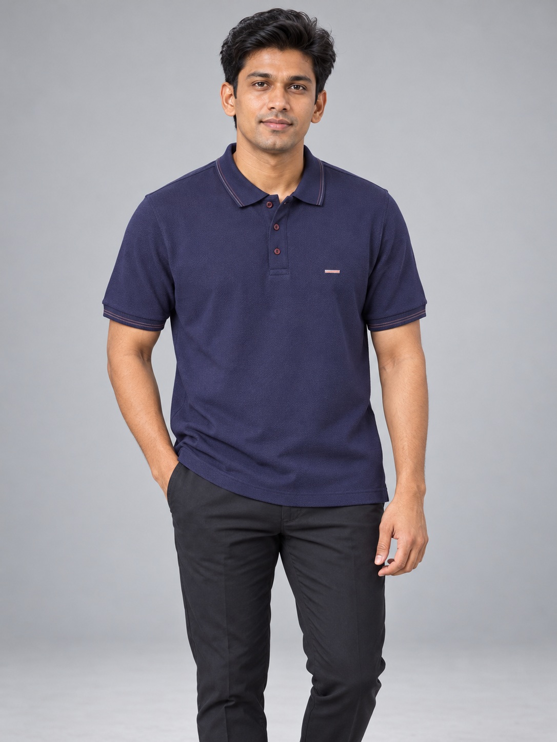 polo 01 front SnapCap Contrast-Tipped Classic Polo polo 01 front