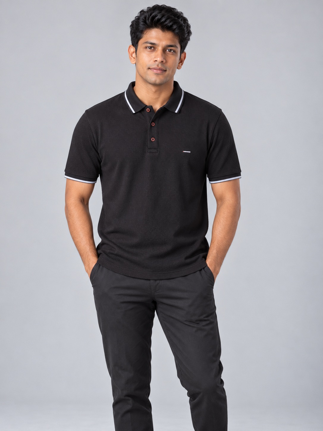 polo 02 front SnapCap Contrast-Tipped Classic Polo polo 02 front