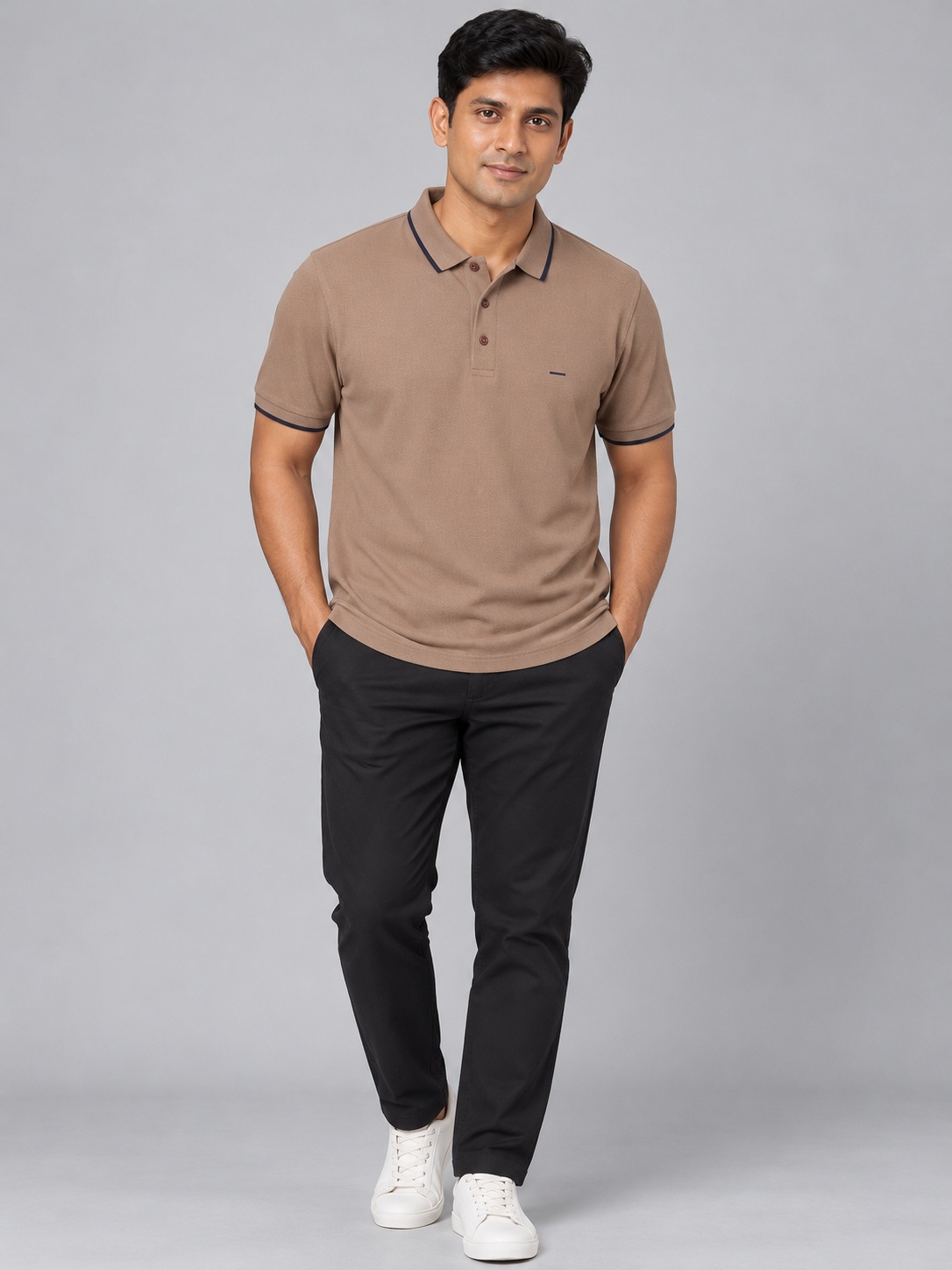 polo 04 front SnapCap Contrast-Tipped Classic Polo polo 04 front