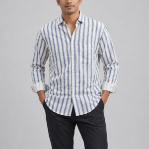 SnapCap Vertical Stripe Long-Sleeve Shirt stripe shirt 01 front